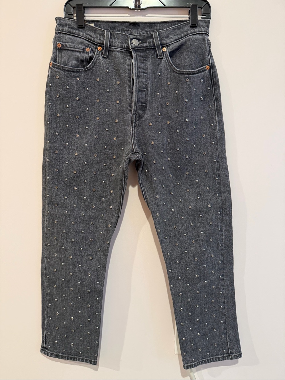 Levi’s 501 Embellished Black Boyfriend Jeans